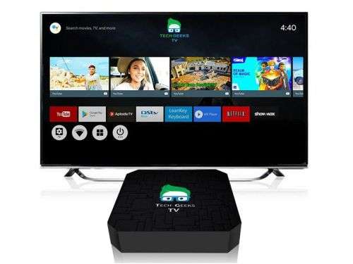 Tech Geeks 4K Android TV Box, Wireless Mouse Navigator, DSTV Now & Netflix