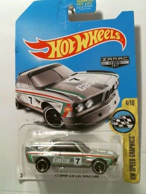 Hot Wheels  '73 BMW 3.0 CSL Race Car 2017 - Zamac 4/10 HW SPEED GRAPHICS