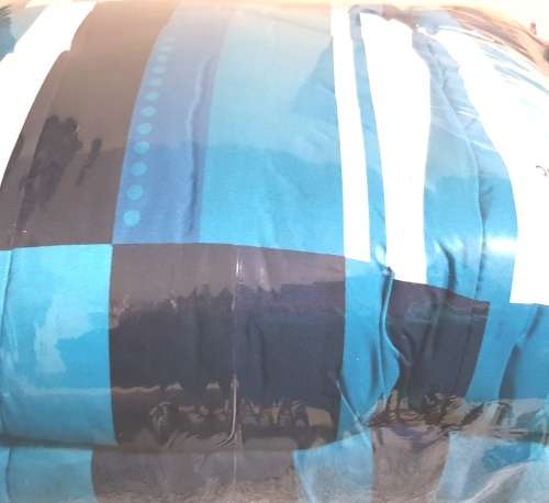 3pc Blue Stripes Comforter Set (Queen)