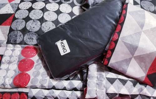 SPECIAL ENTRY: RED AND GREY Bed in the Bag Comforter Set KING