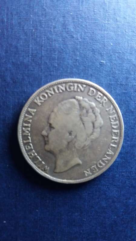 Curacao Netherlands Antilles 1944D 1 Gulden Queen Wilhelmina * 72% SILVER Coin Mintage 500 000*