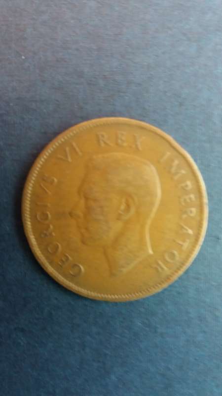 South Africa 1940 1 penny King George V1 Dromedaries Sailing Ship  *No Star After Date*