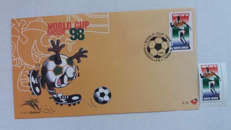 South Africa 1998 Soccer World Cup FDC 6.76 & Single Sacc unused Stamp