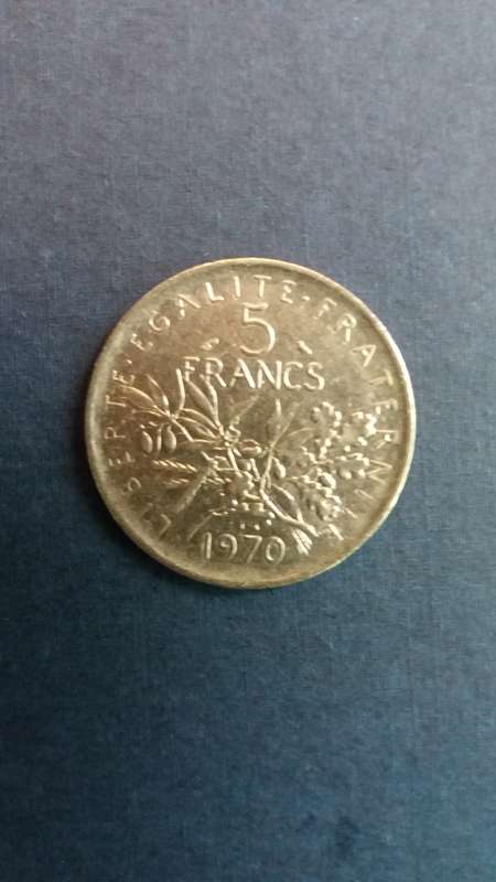 France 1970 5 Francs `signature `O. Roty`