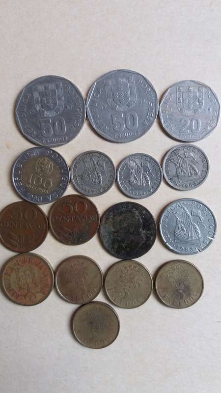 Portugal Various Coins from 1974 to 1990 including 1882 10 reis * Coins x 16*