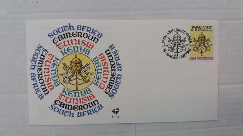 South Africa Papal Visit 1995 FDC  SACC 6.14a