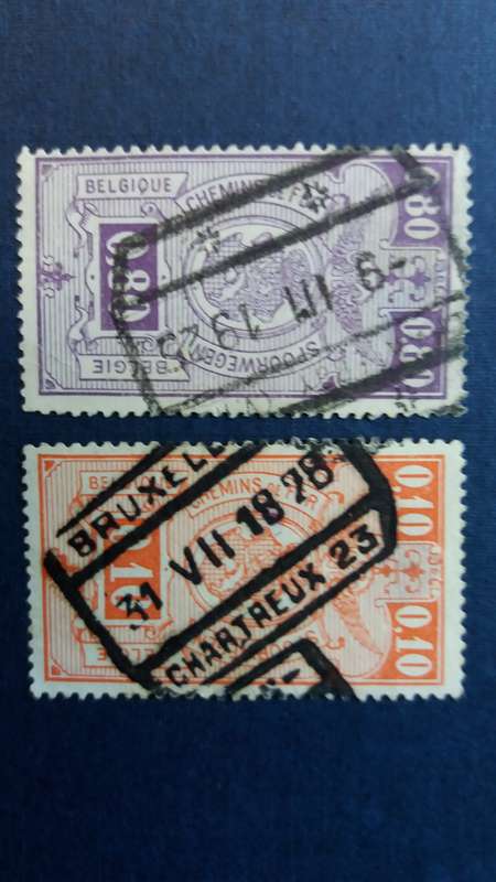 Belgium Spoorwegen  chemins 1921 stamp * 2 x stamps*