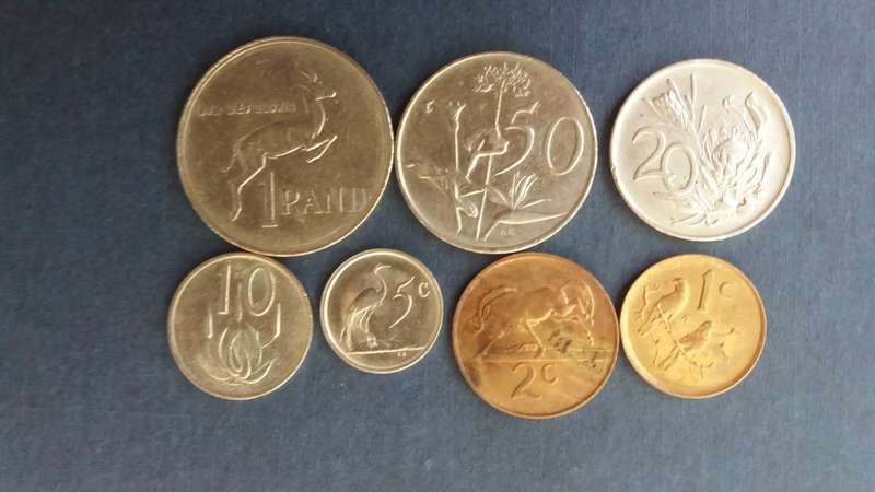 South Africa 1988 Coin Set includes R1, 50c, 20c, 10c, 5c, 2c & 1c * All circulated coins*