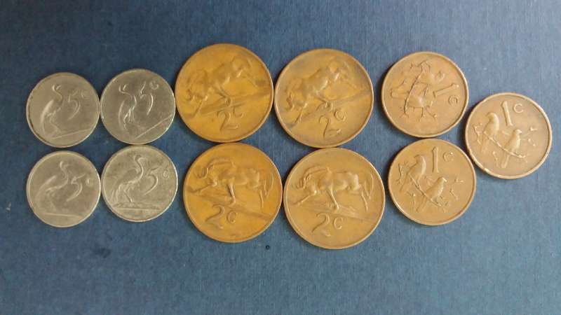 South Africa 1967 5c, 2c & 1c includes E & A , 1969  5c, 2c & 1c includes E & A only 1c E is missing