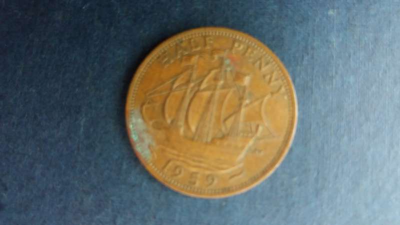 United Kingdom 1959 1/2 Penny * Queen Elizabeth 2nd*