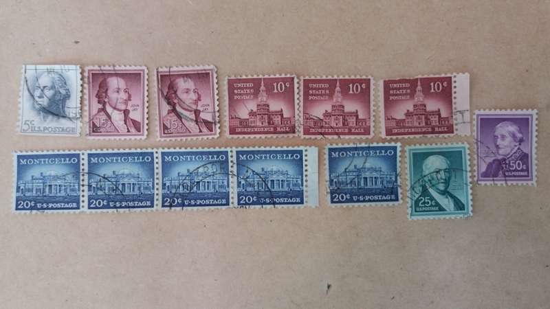 United states  of America 1955 - 1958  * 13 x stamps*