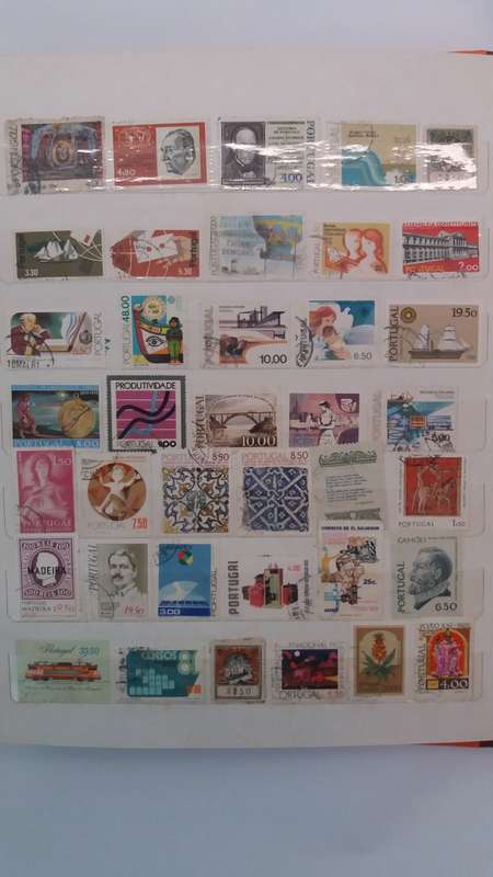 + 621 World Stamps from 1960s including RSA in Vintage Flying Eagle Album 16 Pages * 32x26x2*