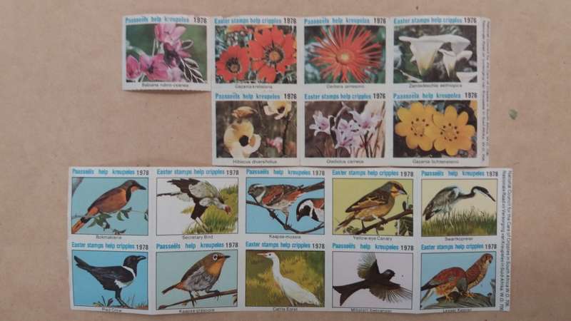 South Africa 1976 & 1978 Easter Stamps to help cripples * 7 x 1976, 10 x 1978*