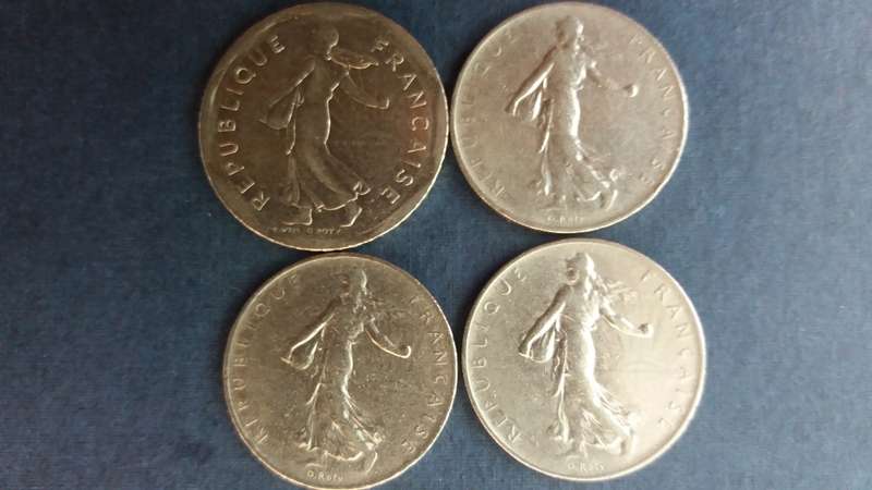 France 1960 3 x 1 Francs & 1981 2 Francs * 4 x Coins*