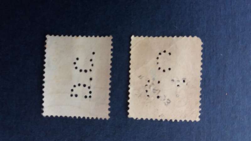 Union of South Africa 1/2 d Springbok & 1 d Dromedaries Ship Revenue Perfins Stamps