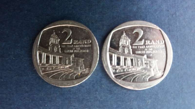 South Africa 2014 R2 100 Years  Anniversary of the Union Building * 2 x coins*