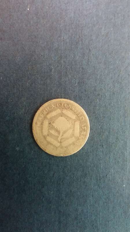 South Africa 1943 6 Pence * 80% Silver* * Below spot price of silver R44*