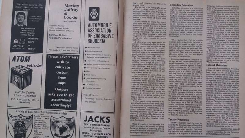 The Outpost Volume 57 No 7 July 1979 * Magazine of BSA Police - Salisbury Rhodesia*