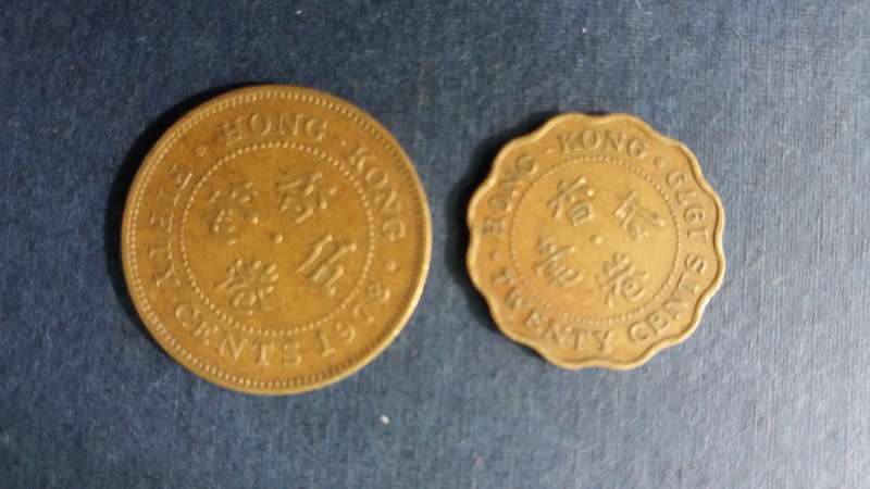 Hong Kong 1978 50 cents & 1979 20 cents * Queen Elizabeth 2nd*