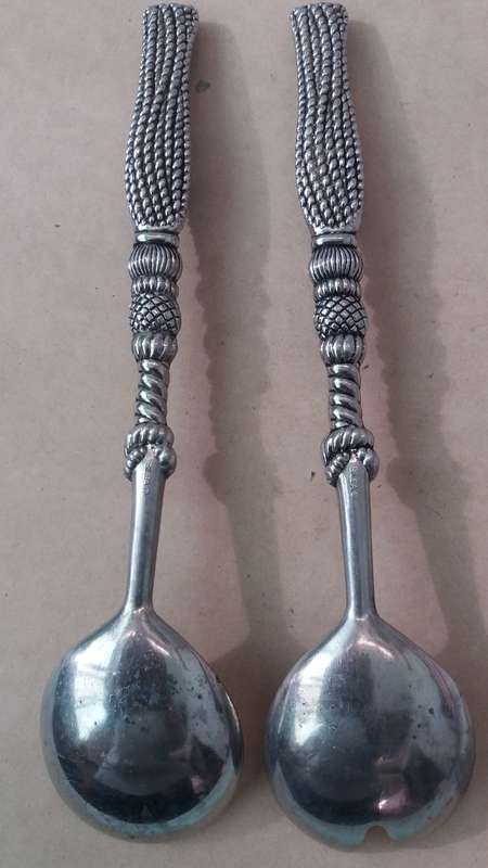 Vintage Silea Salad Serving Fork & Spoon - Silver Plated