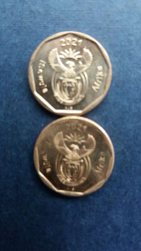 South Africa 2021 20 cent * 2 x coins AU/UNC*