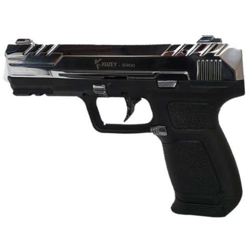 KUZEY S900 SILVER/BLACK BLANK PEPPER GUN