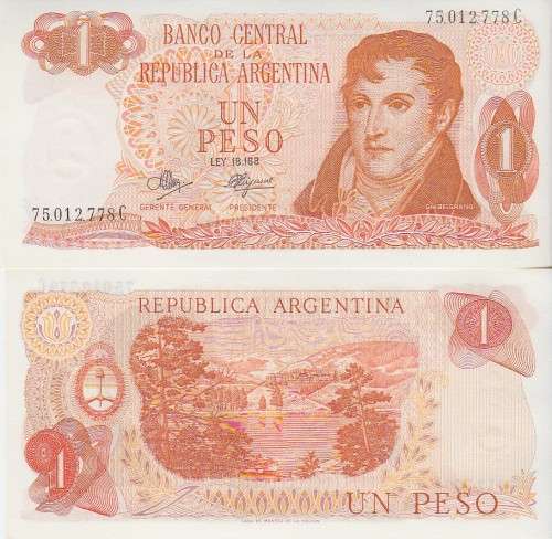 ARGENTINA 1 PESO P287 UNC