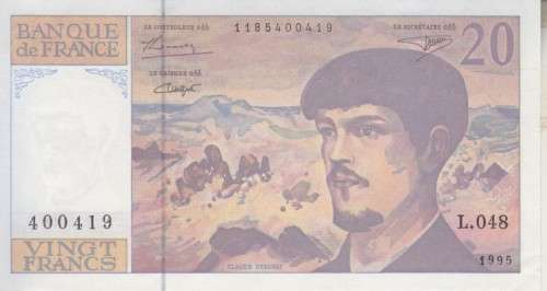 FRANCE 20 FRANCS DEBUSSY 1995 P151 A-UNC