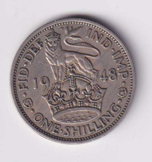 GREAT BRITAIN - GEORGE VI ONE SHILLING 1948 - COPPER-NICKEL