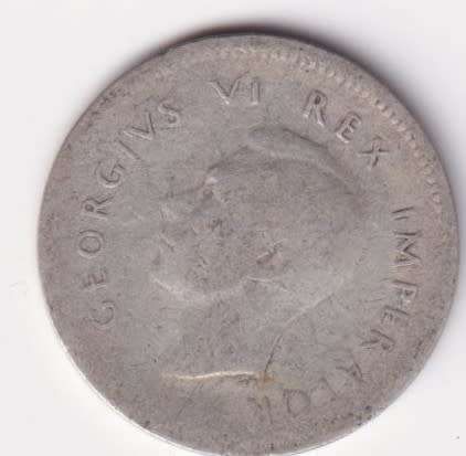 UNION OF SOUTH AFRICA 1941 TICKEY (SILVER) - SEE SCANS