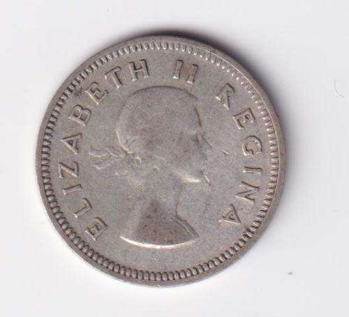 UNION OF SOUTH AFRICA 1953 TICKEY (SILVER) - SEE SCANS