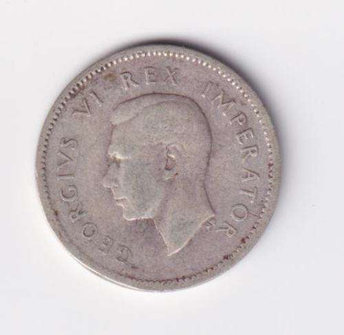 UNION OF SOUTH AFRICA 1945 TICKEY (SILVER) - SEE SCANS