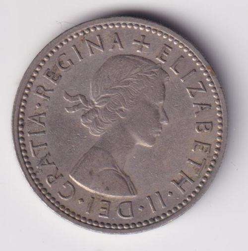 GREAT BRITAIN ONE SHILLING 1960 KM#905  COPPER/NICKEL - SEE SCANS