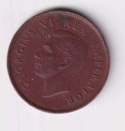UNION OF SOUTH AFRICA 1/4d QUARTER PENNY 1943