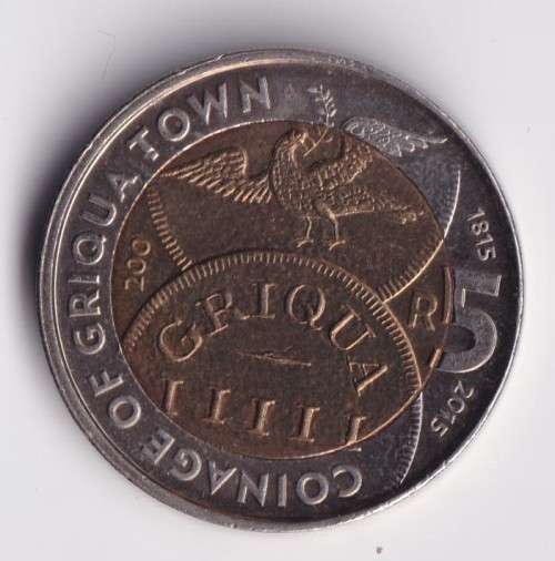 SOUTH AFRICA R5 GRIQUA COINAGE 200 ANNIVERSARY 1815 - 2015