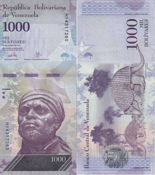 Venezuela 1000 Bolivar Fuerte, 2017, P-95 UNC