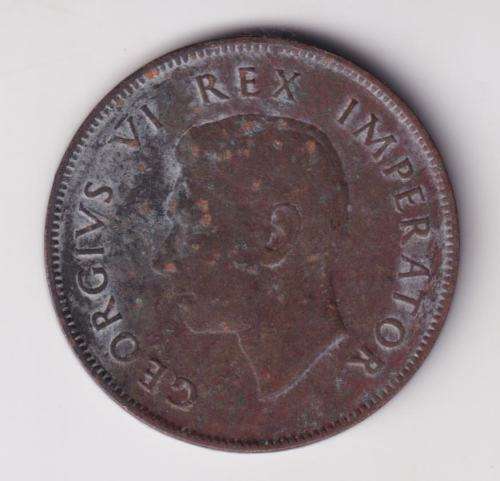 UNION OF SOUTH AFRICA - 1 Penny - George VI 1945 Bronze KM#25