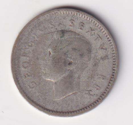 UNION OF SOUTH AFRICA 1951  TICKEY 3 PENCE (SILVER)  KM35.2