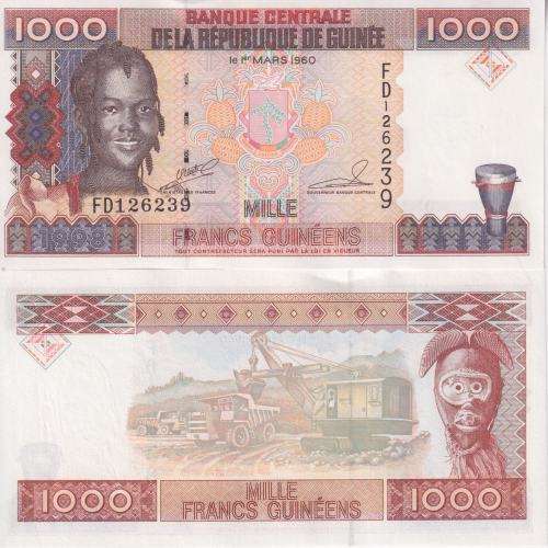 Guinea 1000 Francs 1998 P 37 UNC