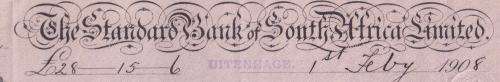 CAPE OF GOOD HOPE-EDWARD VII 1d EMBOSSED USED ON CHEQUE - 1 FEBRUARY 1908 - SEE SCANS