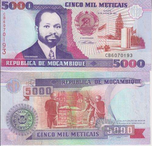 MOZAMBIQUE 5000 METICALS 1991 P136 - UNC