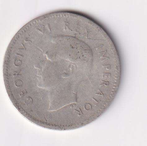 UNION OF SOUTH AFRICA 1944 TICKEY 3 PENCE (SILVER)