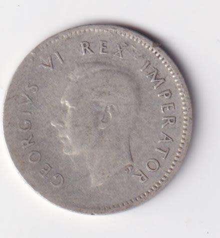 UNION OF SOUTH AFRICA 1941 TICKEY 3 PENCE (SILVER)