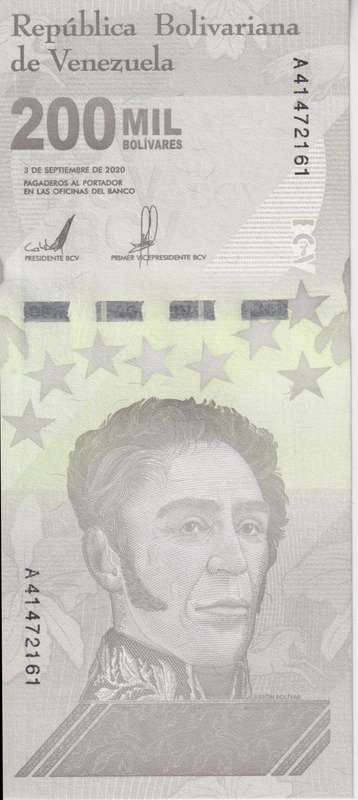 Venezuela 200,000 Bolivar Soberano 2020 P112 UNC
