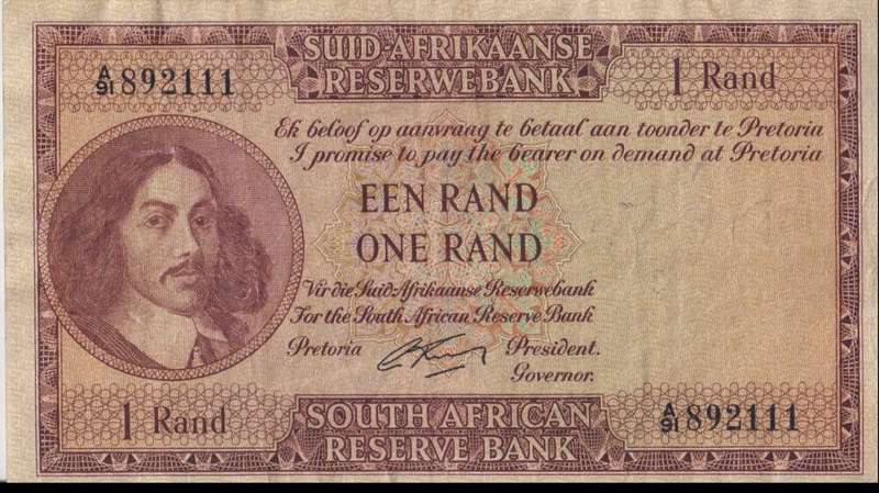 SOUTH AFRICA - G.Rissik -1 Rand 1st ISSUE Afr/Eng 1962 P102 VF
