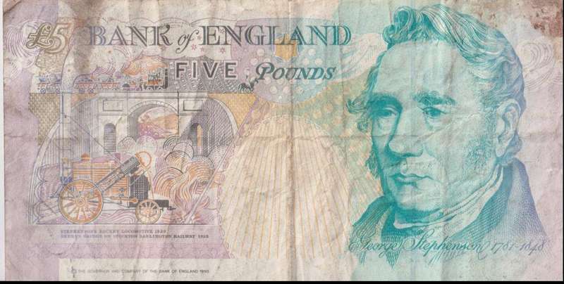 UNITED KINGDOM - 5 POUNDS 1991-98 P382 F