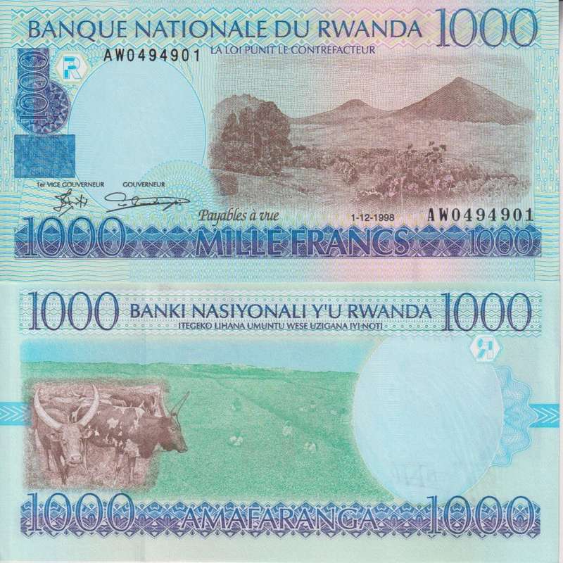 Rwanda 1,000 Francs 1998, P-27a, UNC