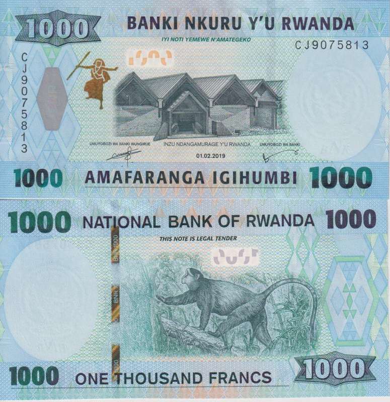 Rwanda 1,000 Francs  2019, P-39a.2, UNC