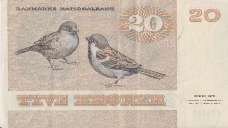 Denmark 20 Kroner 1988 VF `Thomasen/Herly`