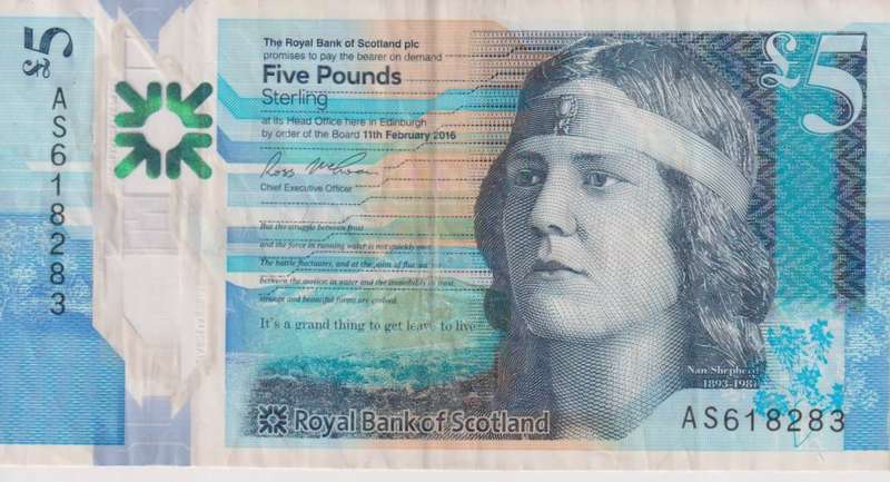Scotland 5 Pounds 2016 F/VF Royal Bank of Scotland